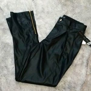 Faux leather black pants
